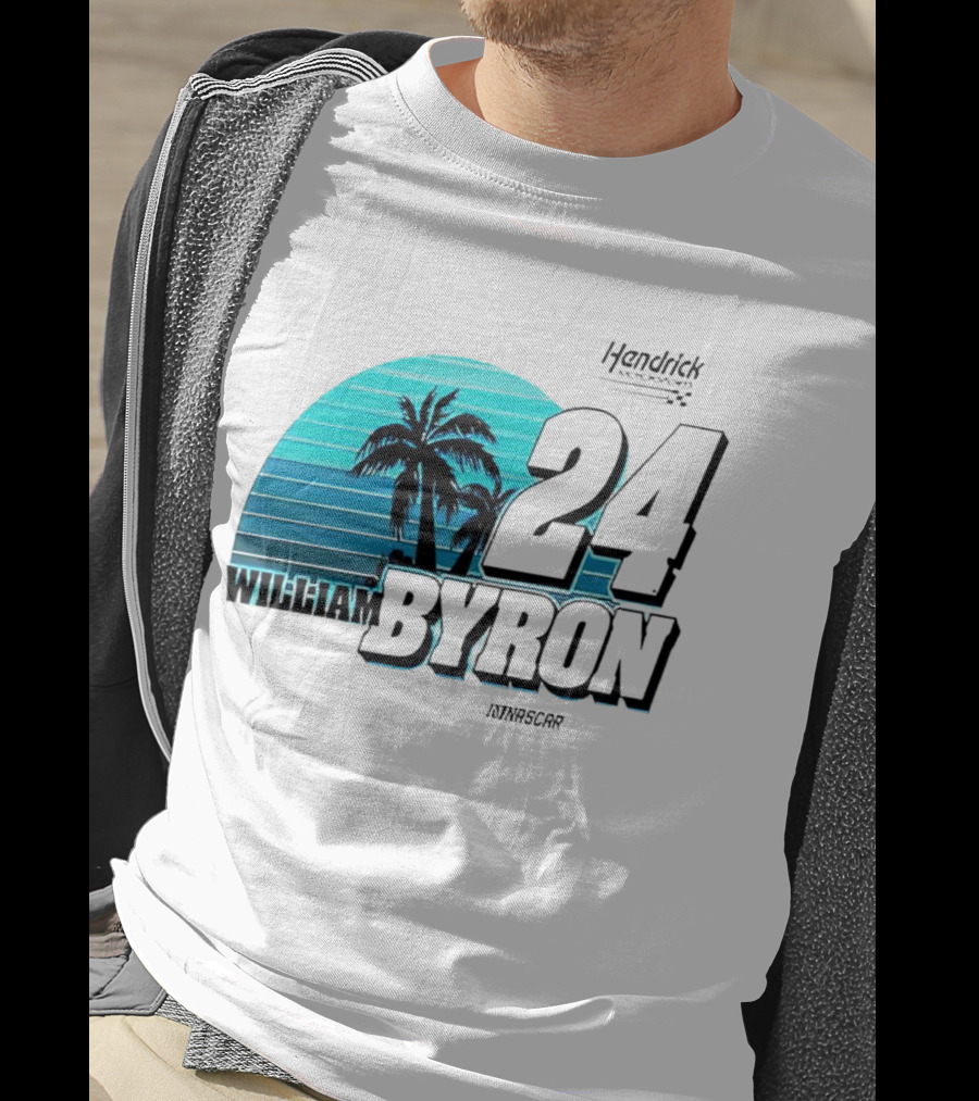 William Byron 24 NASCAR Fishing UPF 50 Palm Trees Hendrick Motorsports T-Shirt