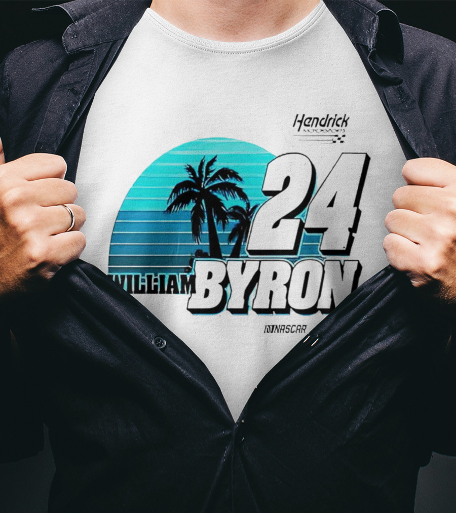 William Byron 24 NASCAR Fishing UPF 50 Palm Trees Hendrick Motorsports T-Shirt