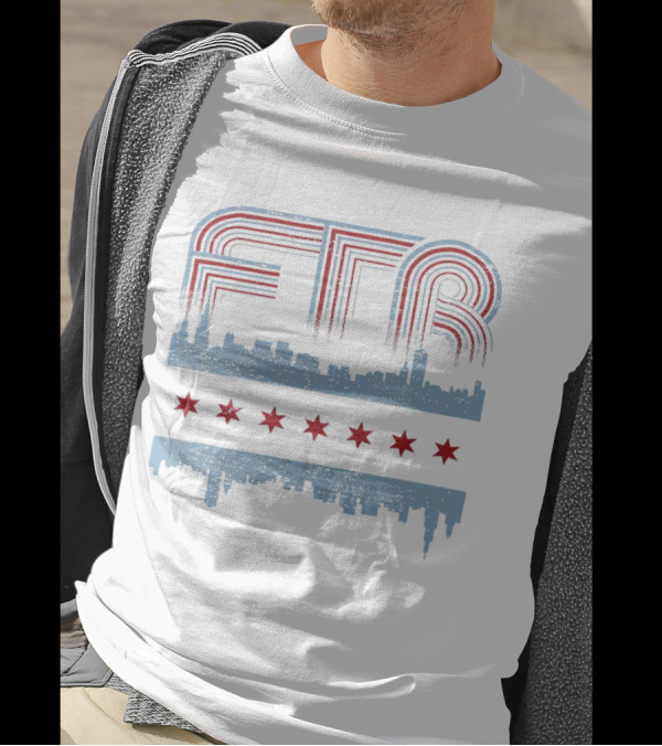 AEW Collision FTR Chicago Skyline Design With Stars T-Shirt