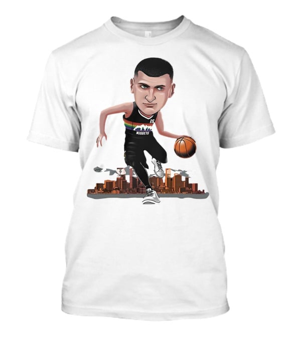 Nikola Jokić MVP Nuggets City Basketball Cartoon Player T-Shirt