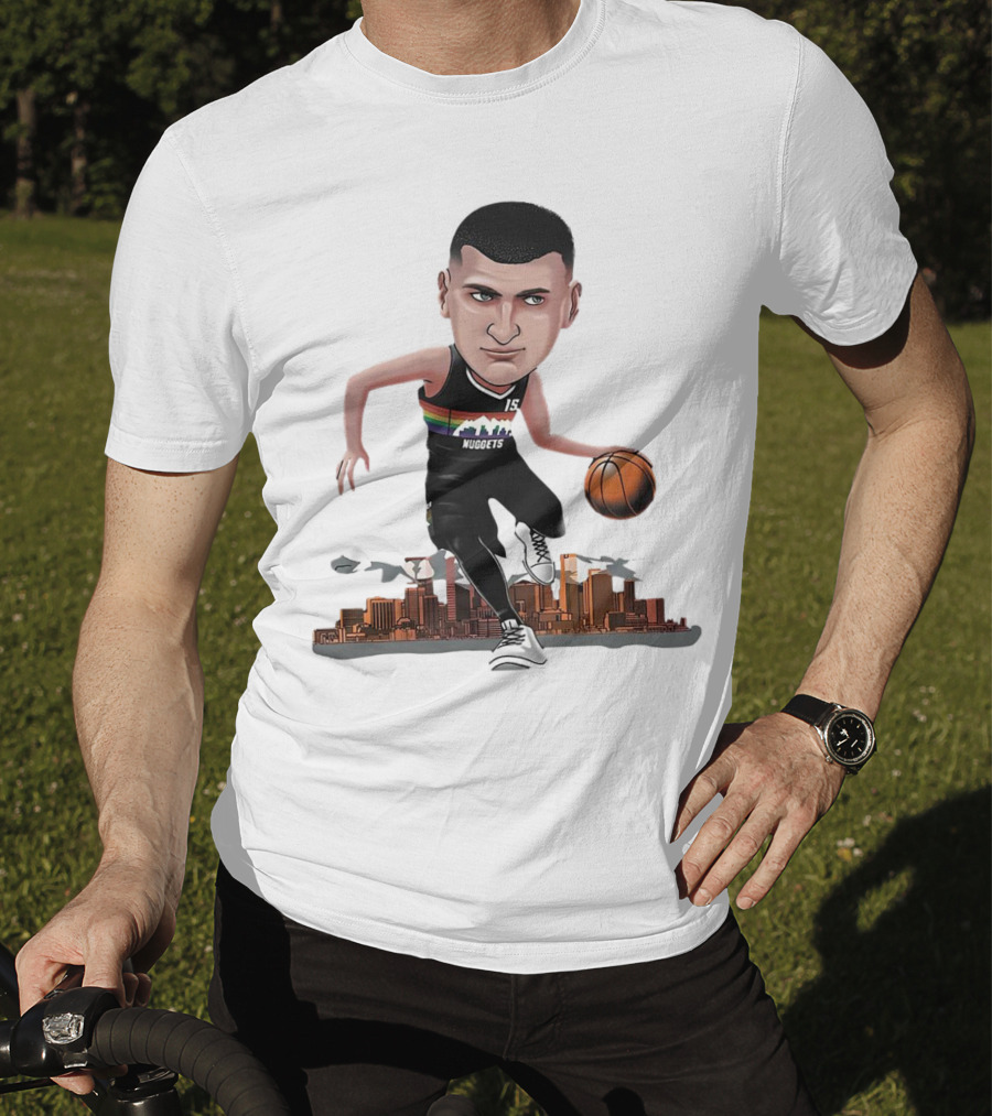 Nikola Jokić MVP Nuggets City Basketball Cartoon Player T-Shirt