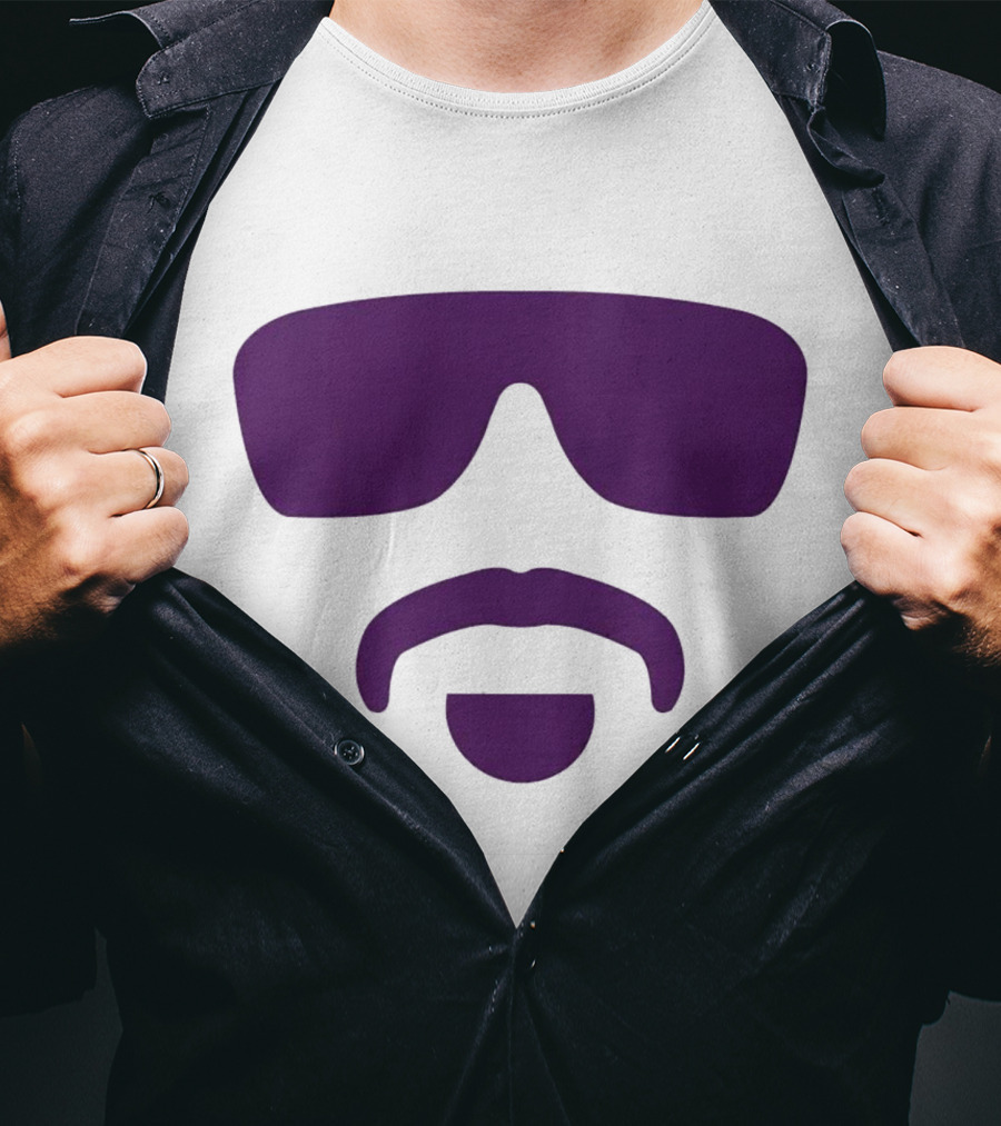 Hayden Travinski Moustache And Glasses Purple T-Shirt