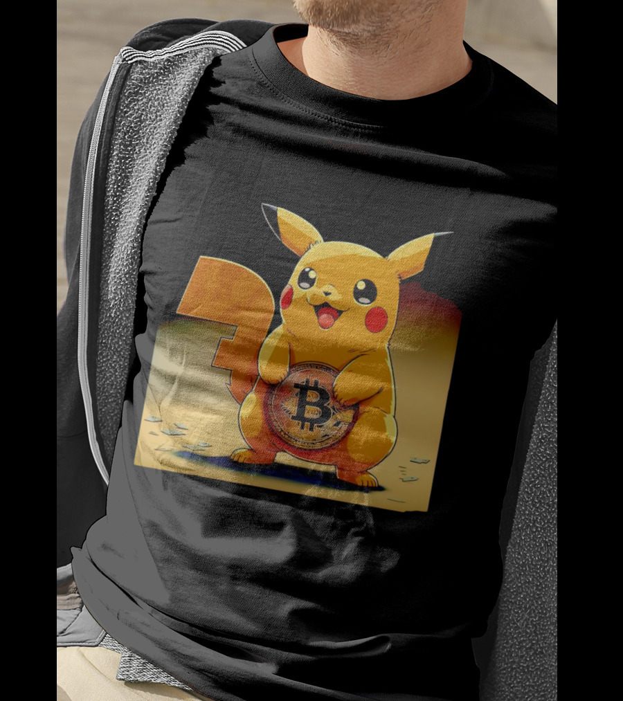 Pikacoin Bitcoin Pikachu Holding Cryptocurrency Coin T-Shirt