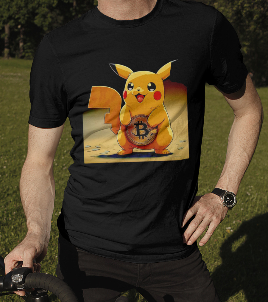 Pikacoin Bitcoin Pikachu Holding Cryptocurrency Coin T-Shirt