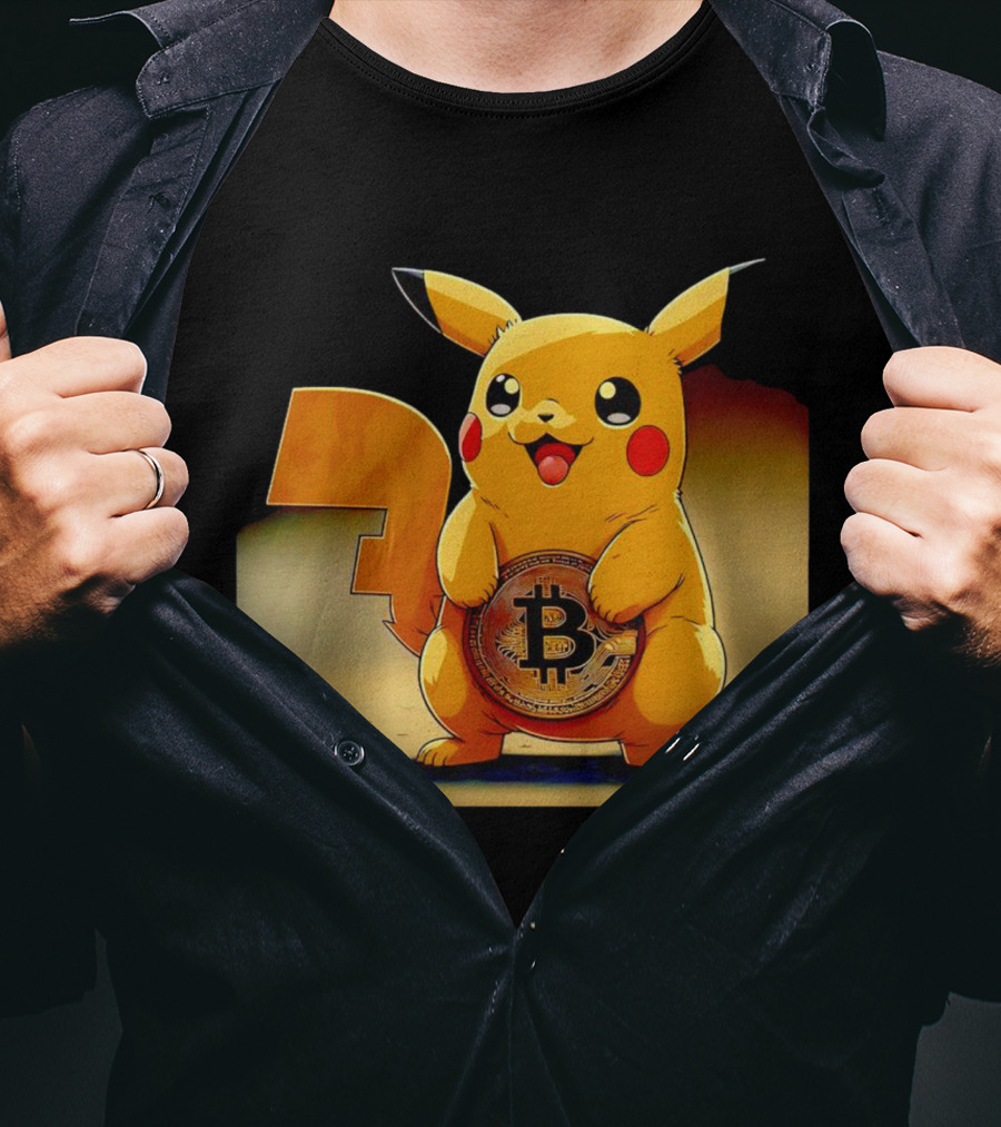 Pikacoin Bitcoin Pikachu Holding Cryptocurrency Coin T-Shirt