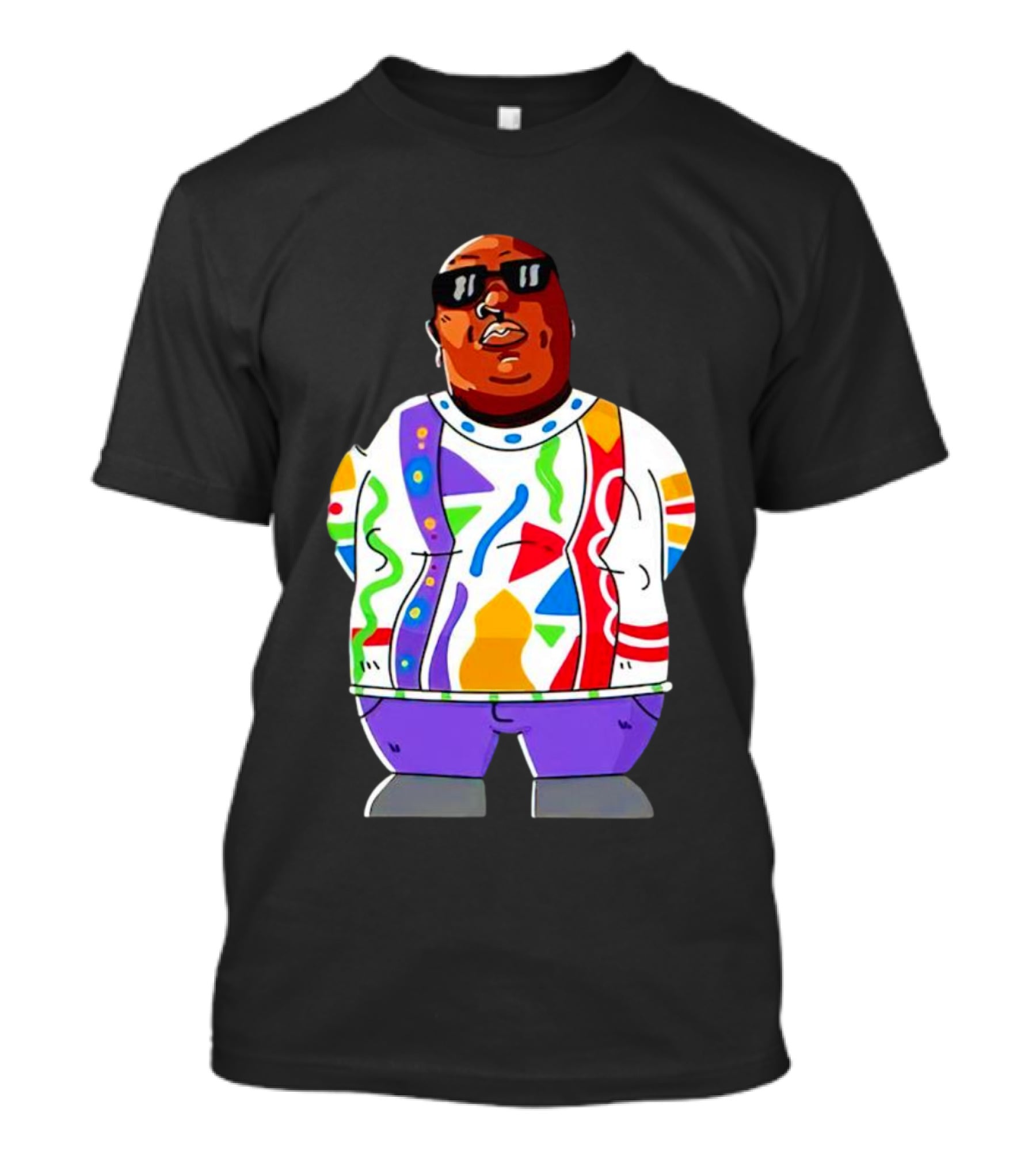 RIP Big Pokey Colorful Sweater Cartoon T-Shirt