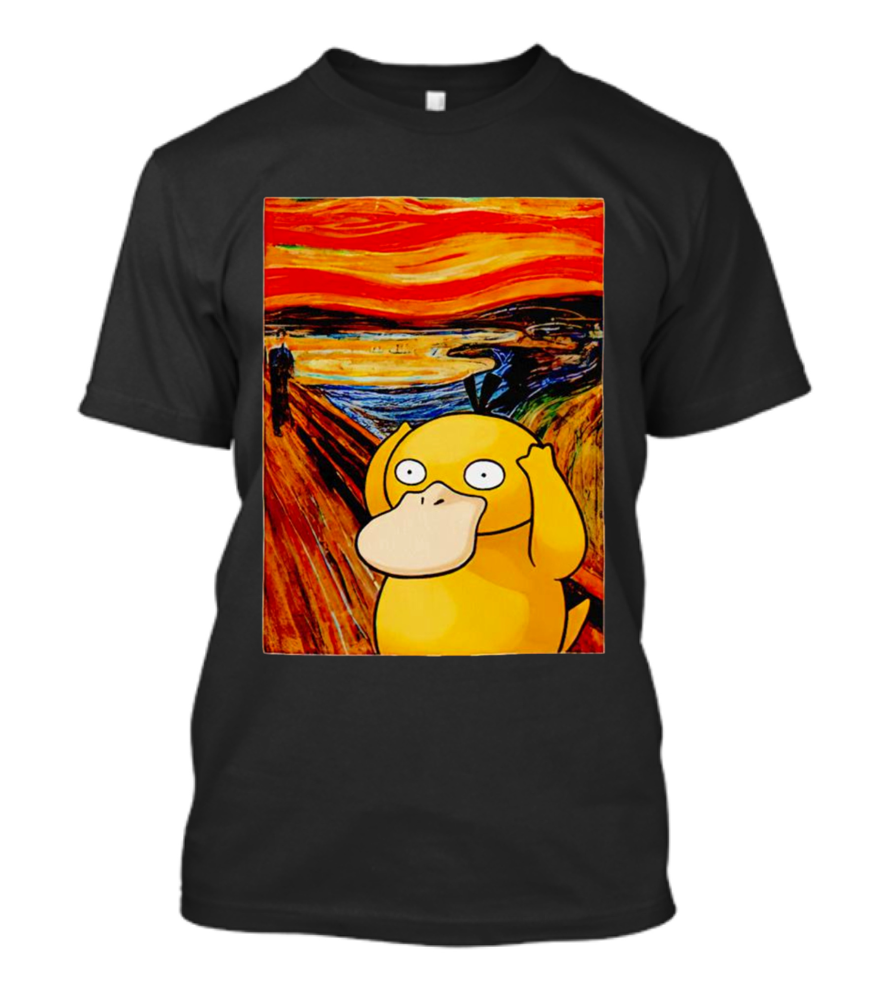 Screaming Psyduck In Classic Painting Mashup T-Shirt