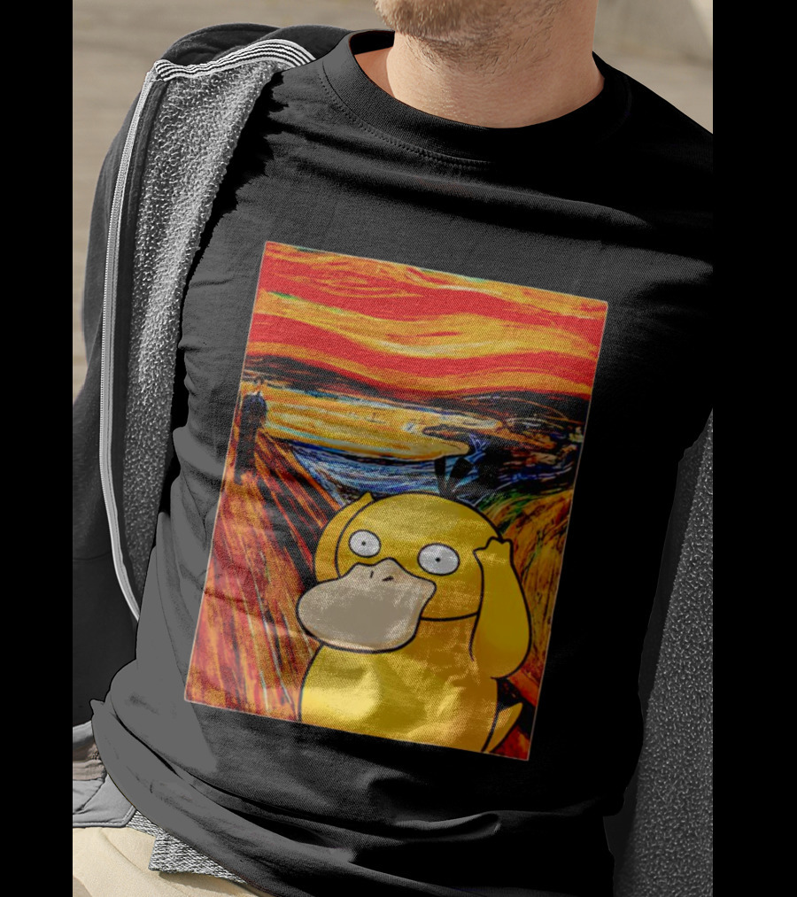 Screaming Psyduck In Classic Painting Mashup T-Shirt