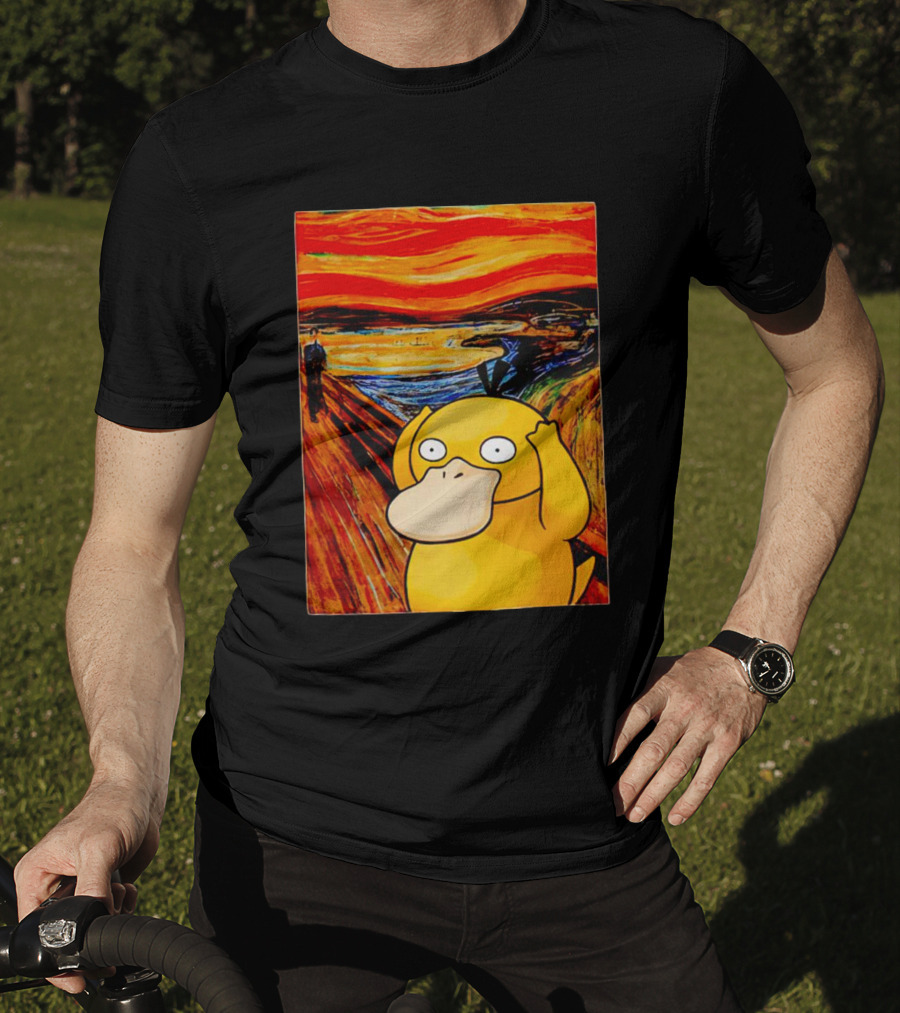 Screaming Psyduck In Classic Painting Mashup T-Shirt