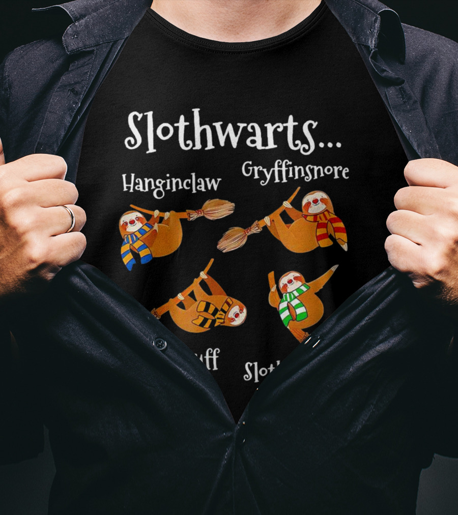 Slothwarts Hanginclaw Gryffinsnore Snoozlepuff Slotherin T-Shirt