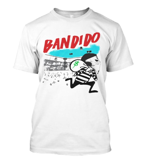 Bandido Ándale Wrestling Heist Comic Style With Luchador Ring And Money Bag T-Shirt