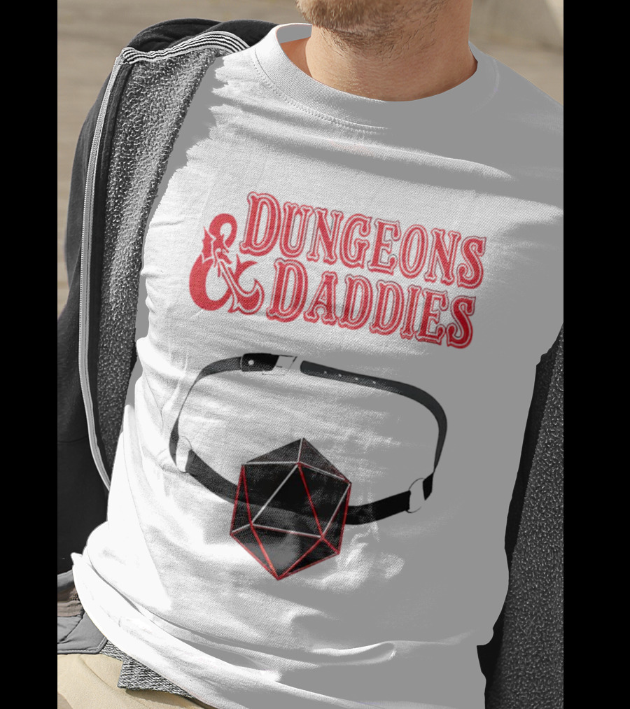 Dungeons And Daddies Headlamp Dice T-Shirt