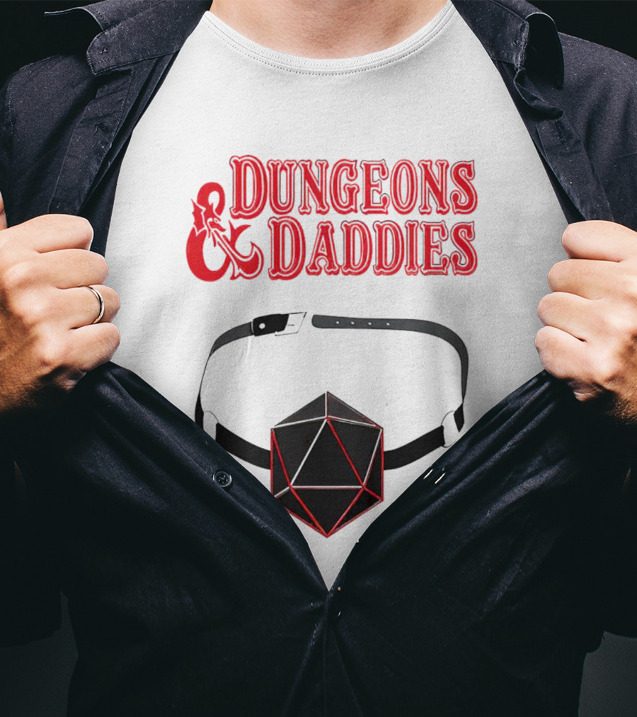 Dungeons And Daddies Headlamp Dice T-Shirt