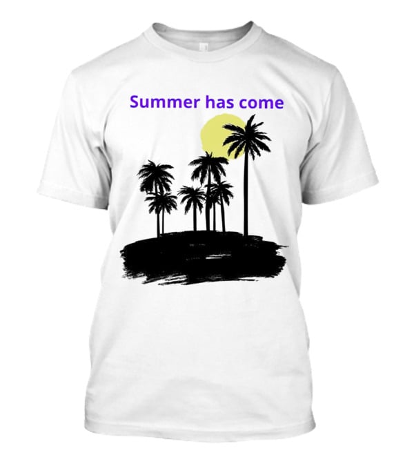 Summer Has Come Tropical Palm Silhouette Moonlit Evening T-Shirt