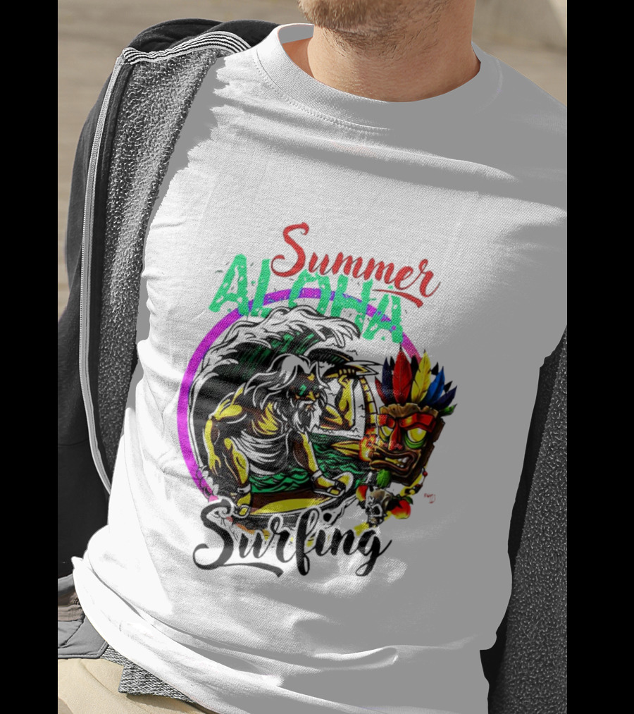 Summer Aloha Surfing Tiki Spirit Adventure T-Shirt