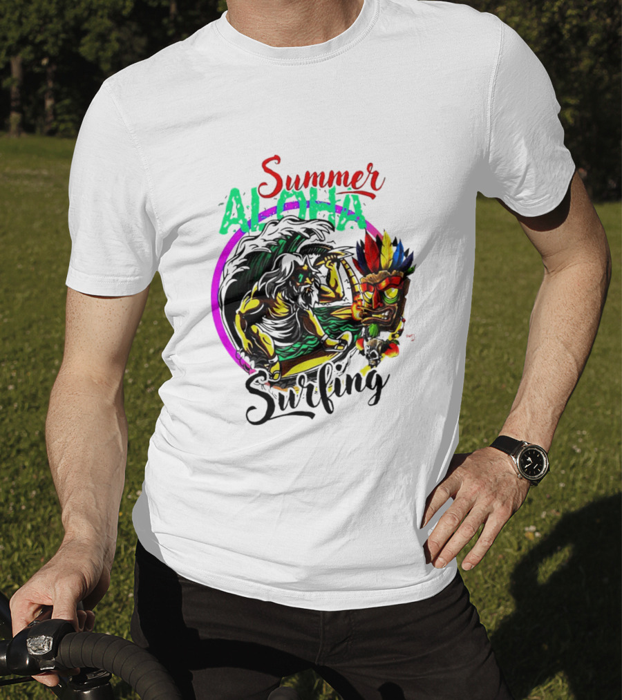 Summer Aloha Surfing Tiki Spirit Adventure T-Shirt