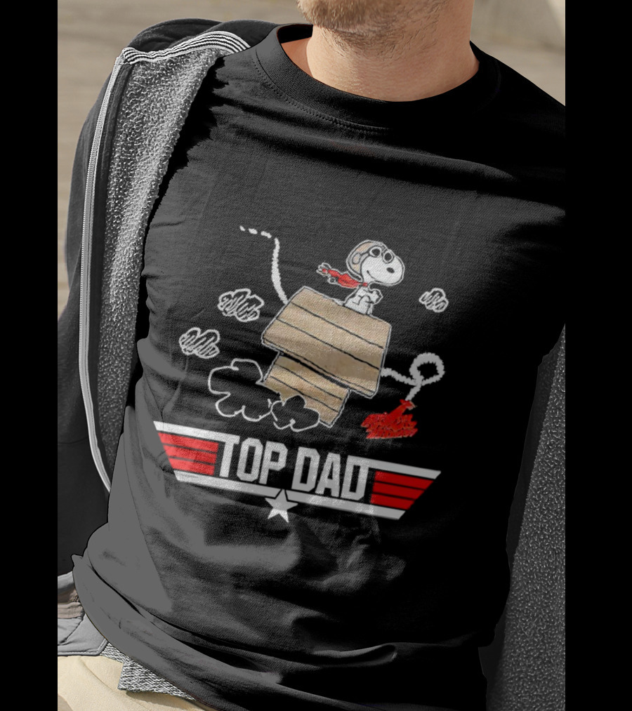 Top Dad Snoopy Flying Ace Pilot T-Shirt