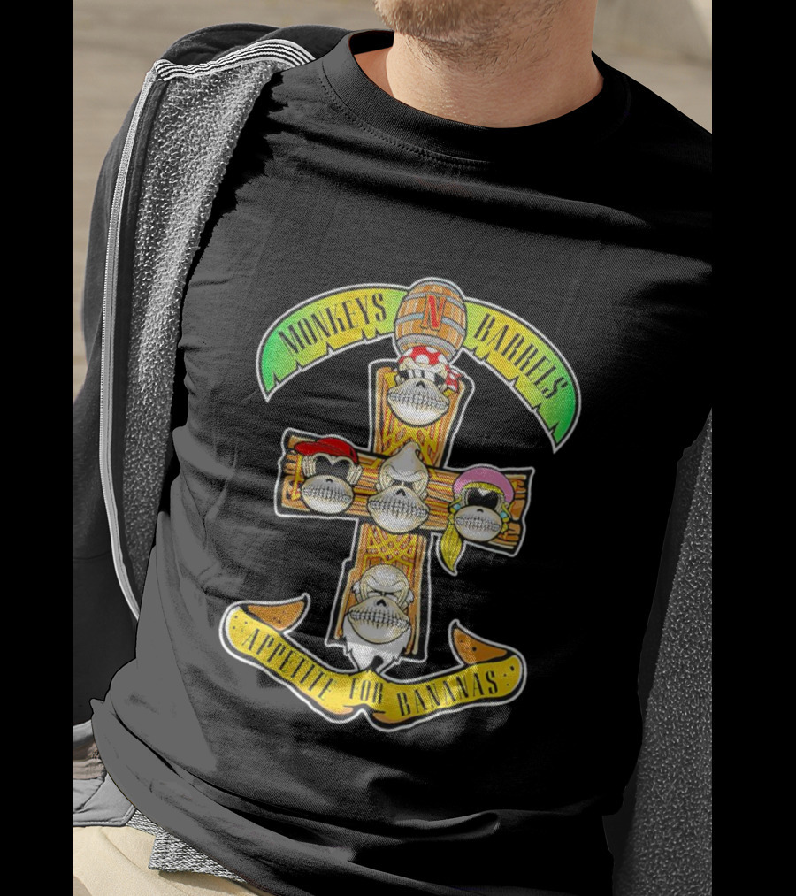 Monkeys Barrels Appetite For Bananas Donkey Kong T-Shirt