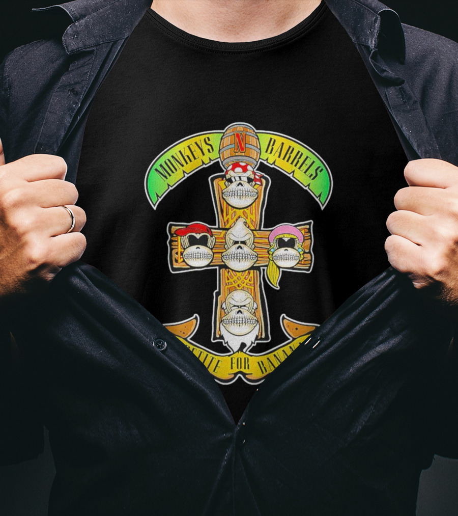 Monkeys Barrels Appetite For Bananas Donkey Kong T-Shirt