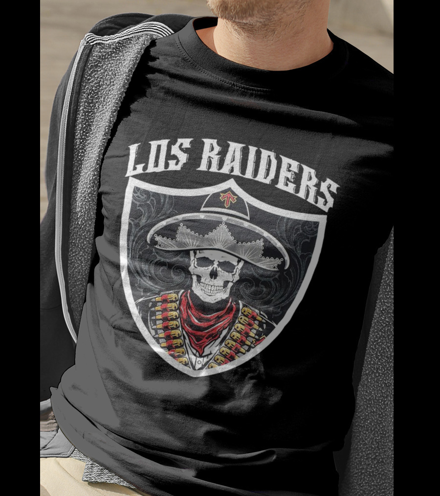 Los Raiders Sombrero Skull Shield T-Shirt