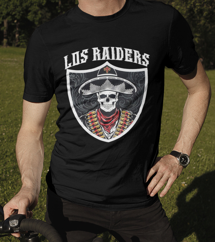 Los Raiders Sombrero Skull Shield T-Shirt