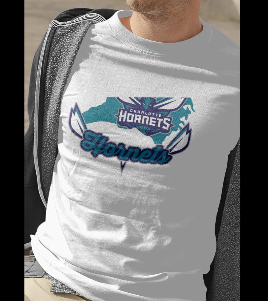 Charlotte Hornets North Carolina Map T-Shirt