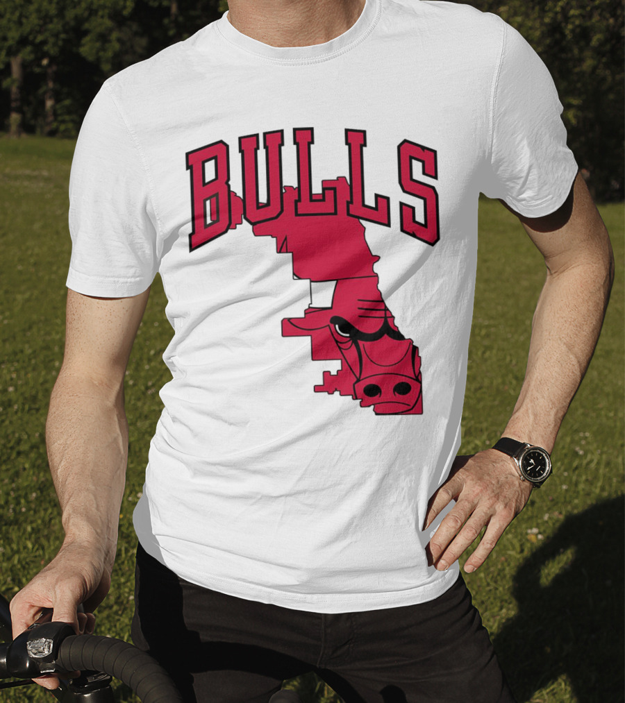 Bulls Chicago Map T-Shirt