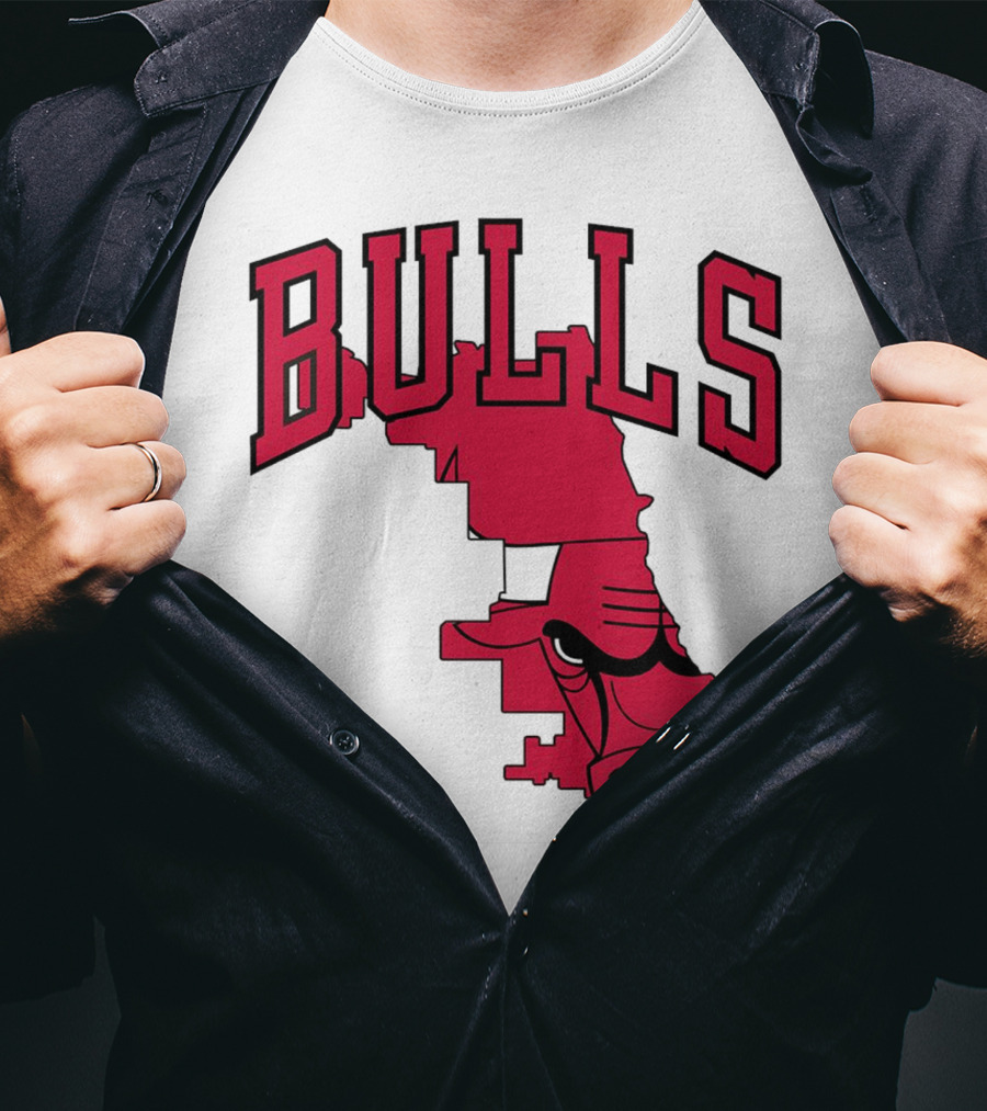 Bulls Chicago Map T-Shirt