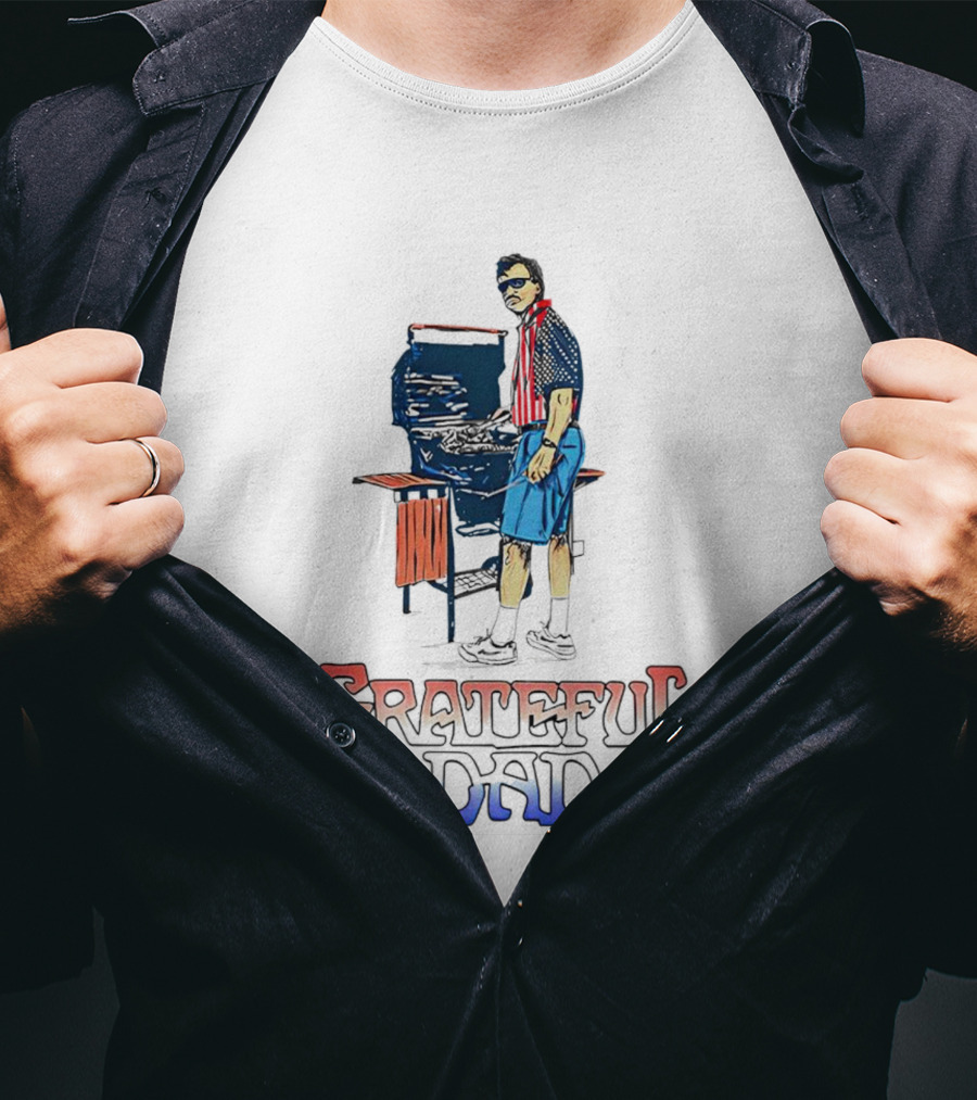 Grateful Dad Patriotic BBQ Celebration USA T-Shirt