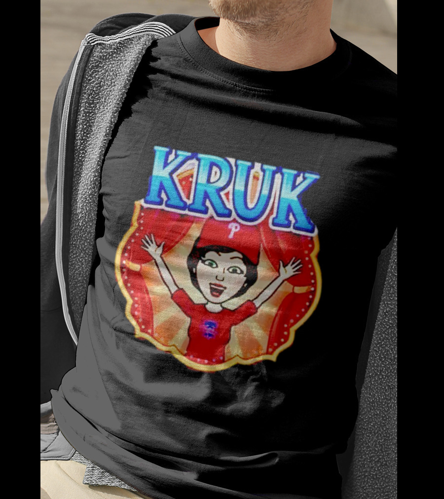 Kruk Philadelphia Phillies Cartoon Character Red Hat T-Shirt