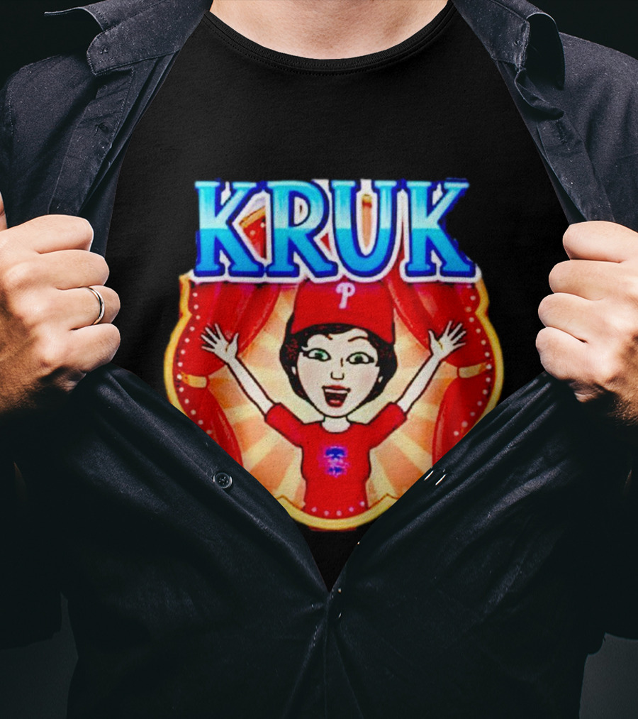 Kruk Philadelphia Phillies Cartoon Character Red Hat T-Shirt