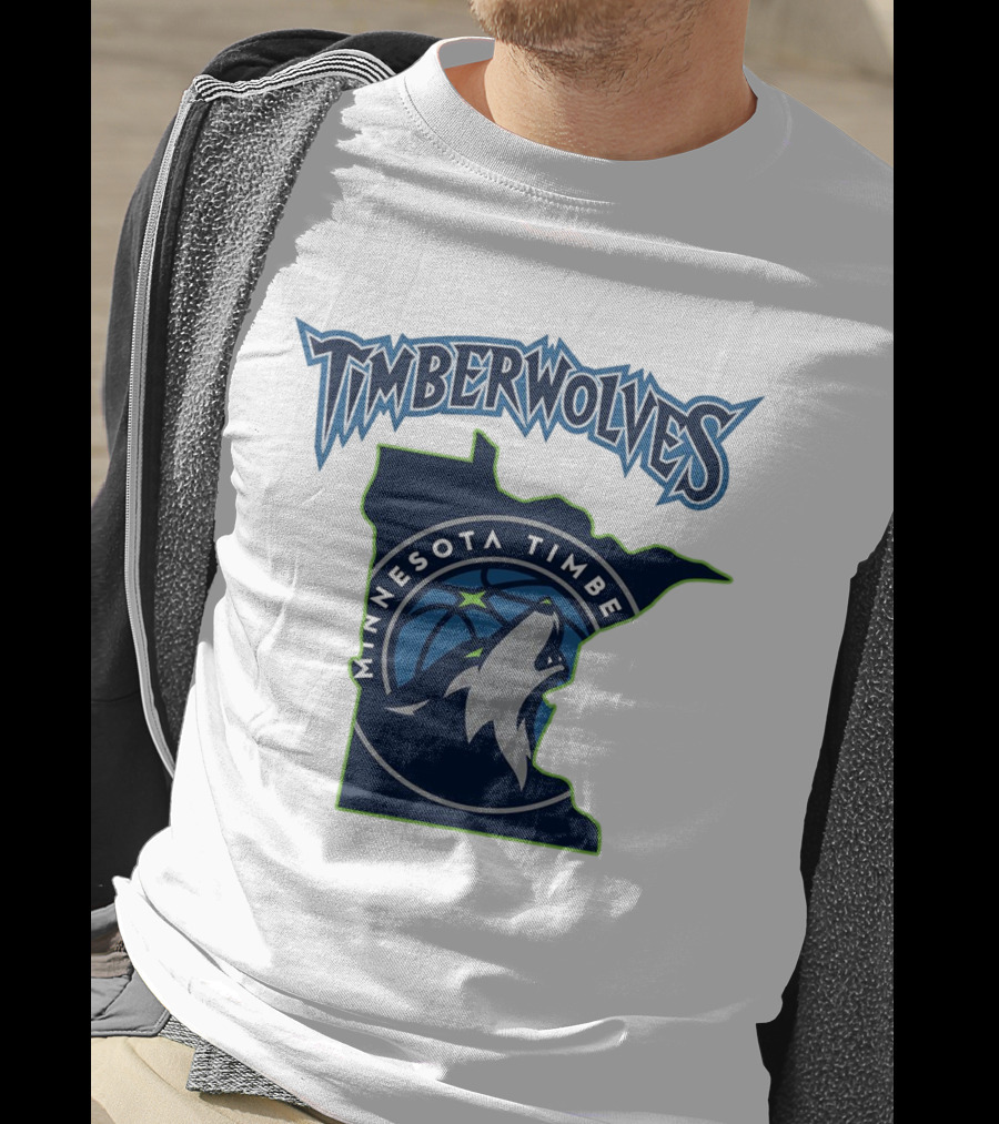 Minnesota Timberwolves Logo Map T-Shirt