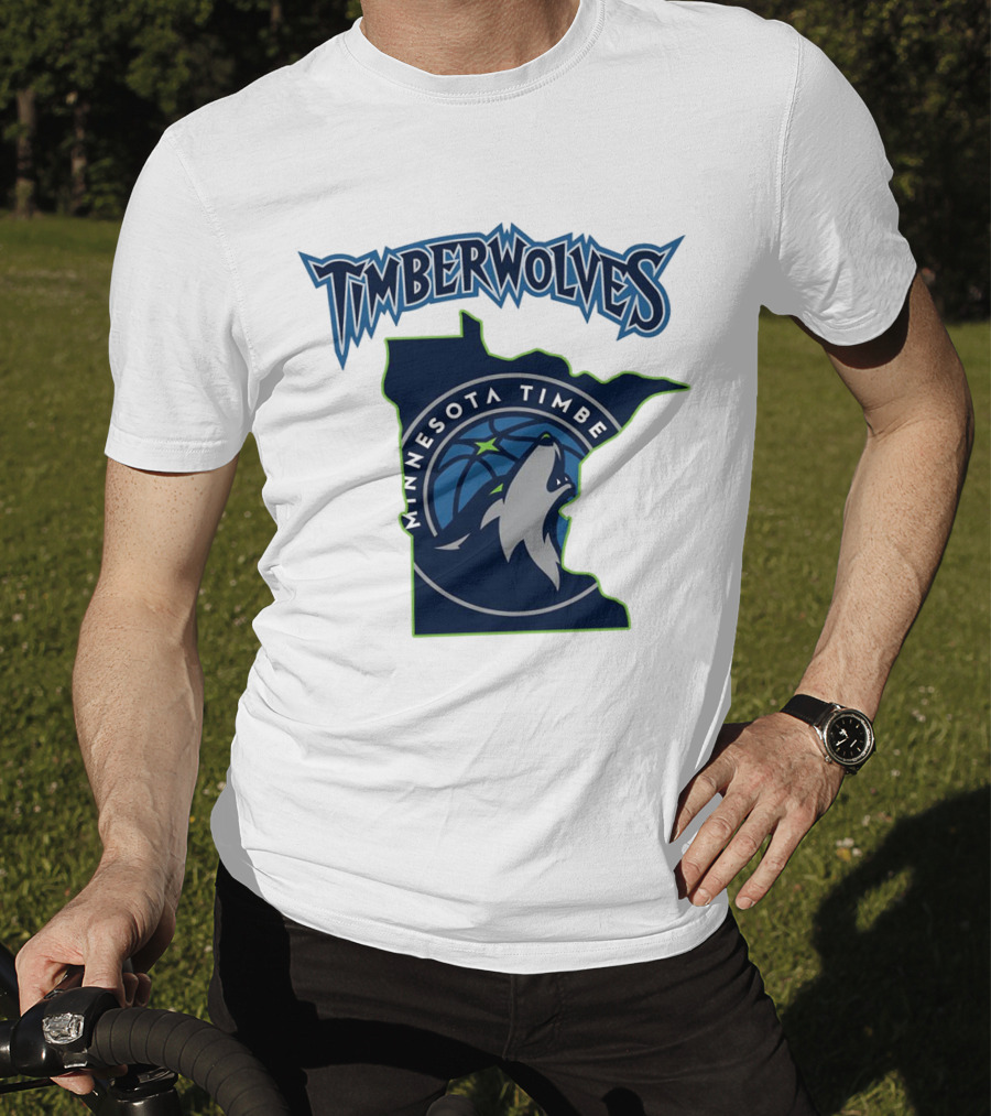 Minnesota Timberwolves Logo Map T-Shirt
