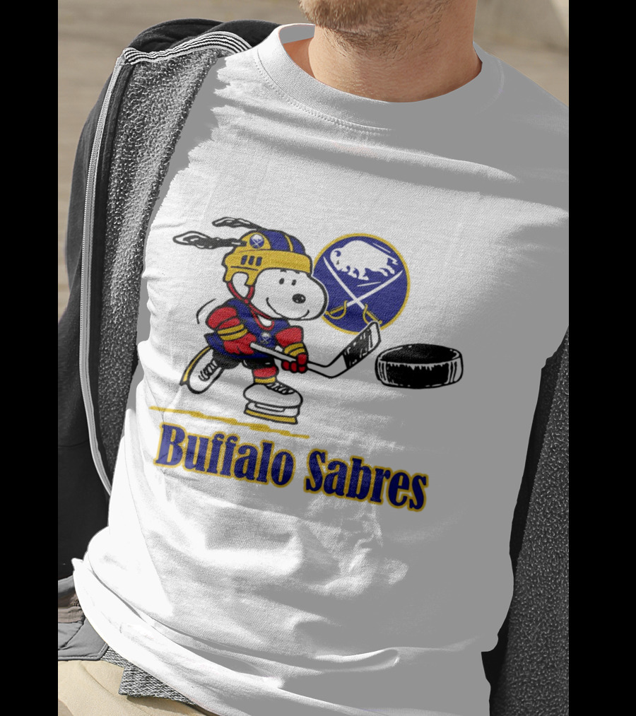 Snoopy Buffalo Sabres Hockey Player With Puck T-Shirt