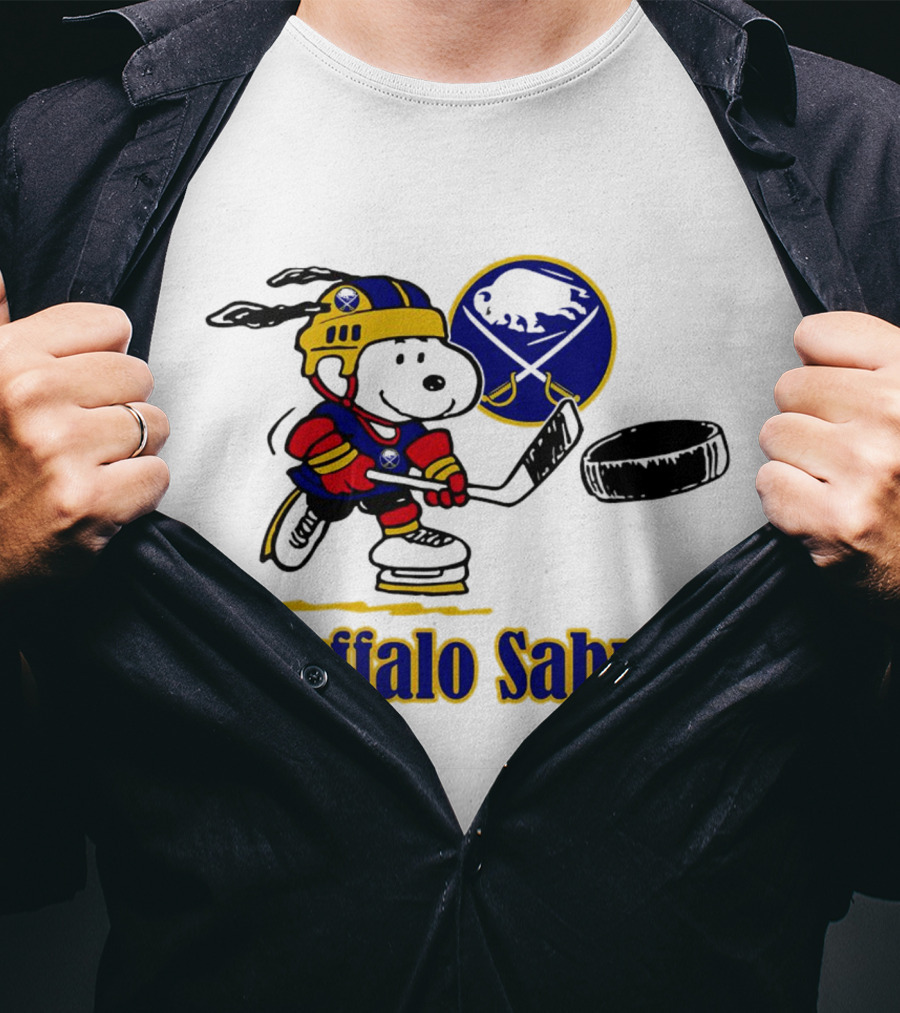Snoopy Buffalo Sabres Hockey Player With Puck T-Shirt