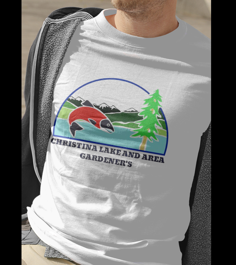 Christina Lake And Area Gardener’s Salmon And Evergreen Landscape T-Shirt