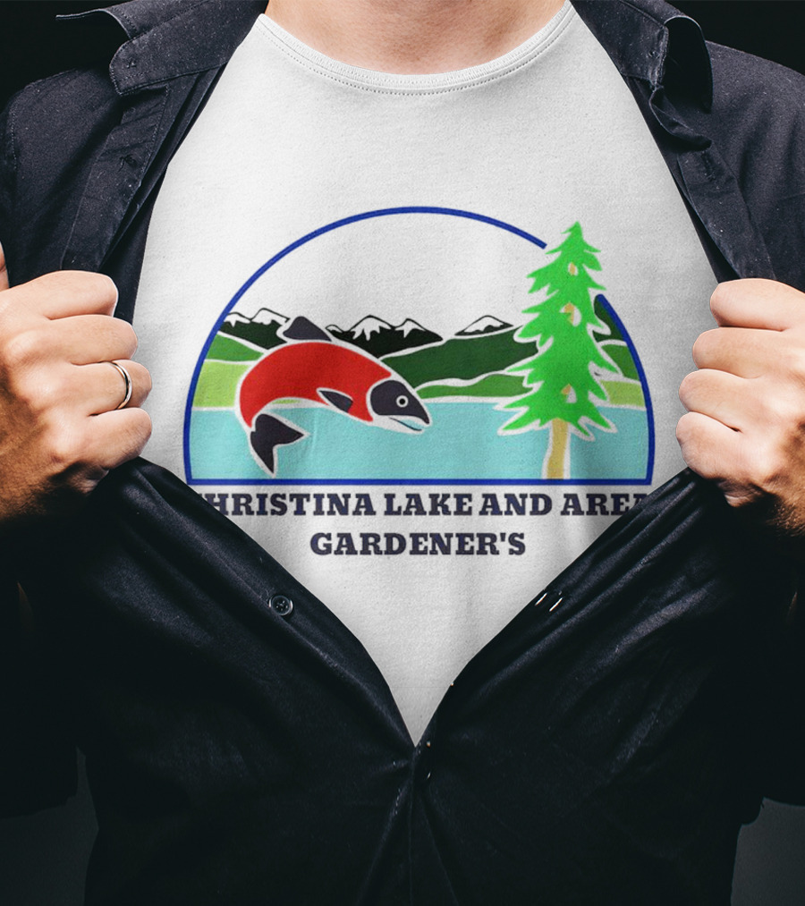 Christina Lake And Area Gardener’s Salmon And Evergreen Landscape T-Shirt