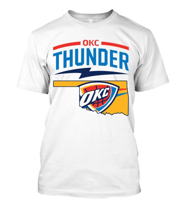 OKC Thunder Basketball Oklahoma Map T-Shirt