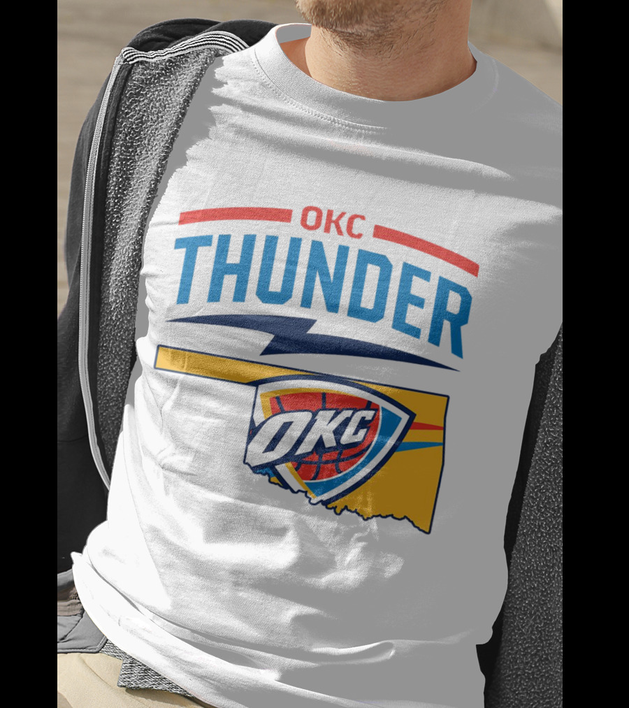 OKC Thunder Basketball Oklahoma Map T-Shirt
