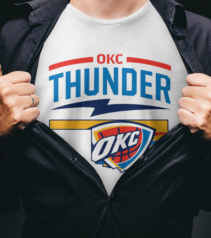 OKC Thunder Basketball Oklahoma Map T-Shirt