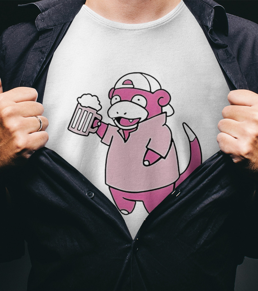 Slowpoke Pokemon Slowbro Frat Beer Cap T-Shirt