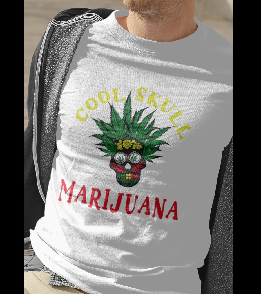 Cool Skull Marijuana Weed Lovers T-Shirt