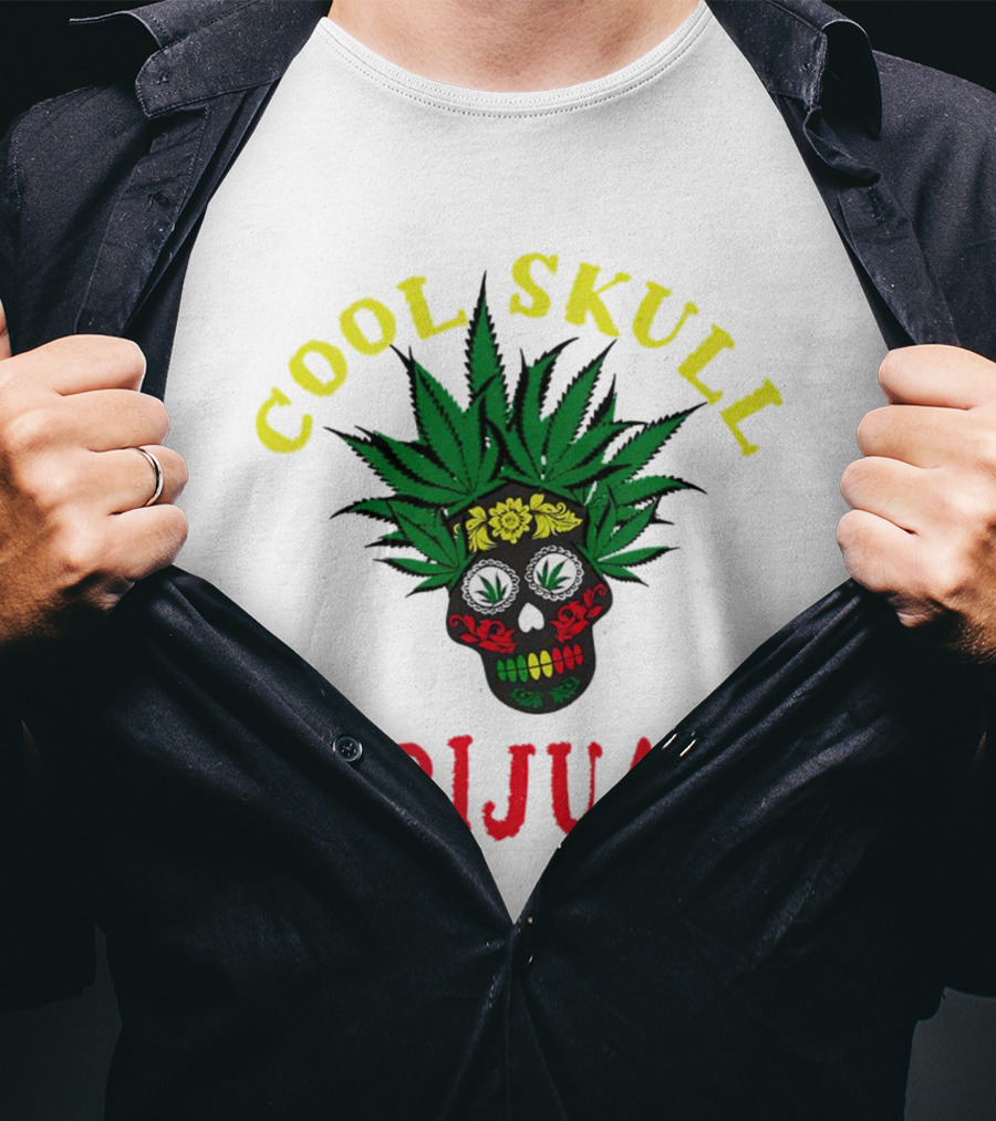 Cool Skull Marijuana Weed Lovers T-Shirt