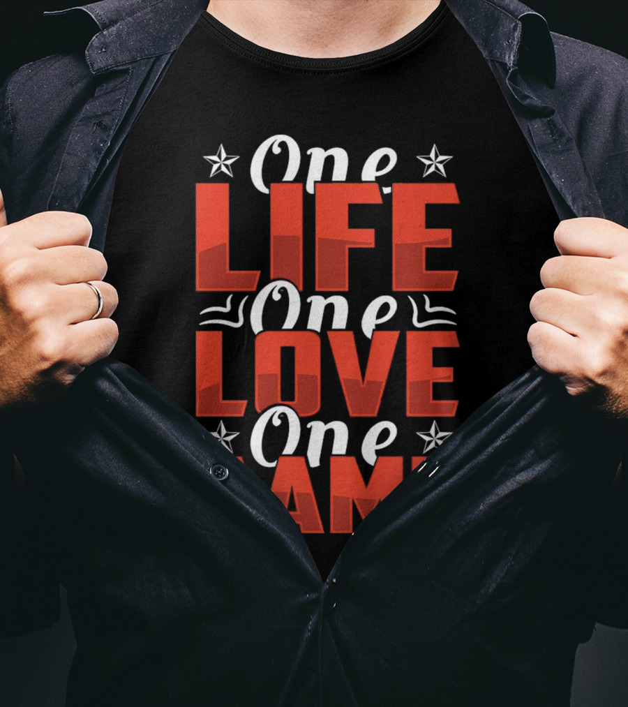 One Life One Love One Game Inspirational Motivational Stars T-Shirt