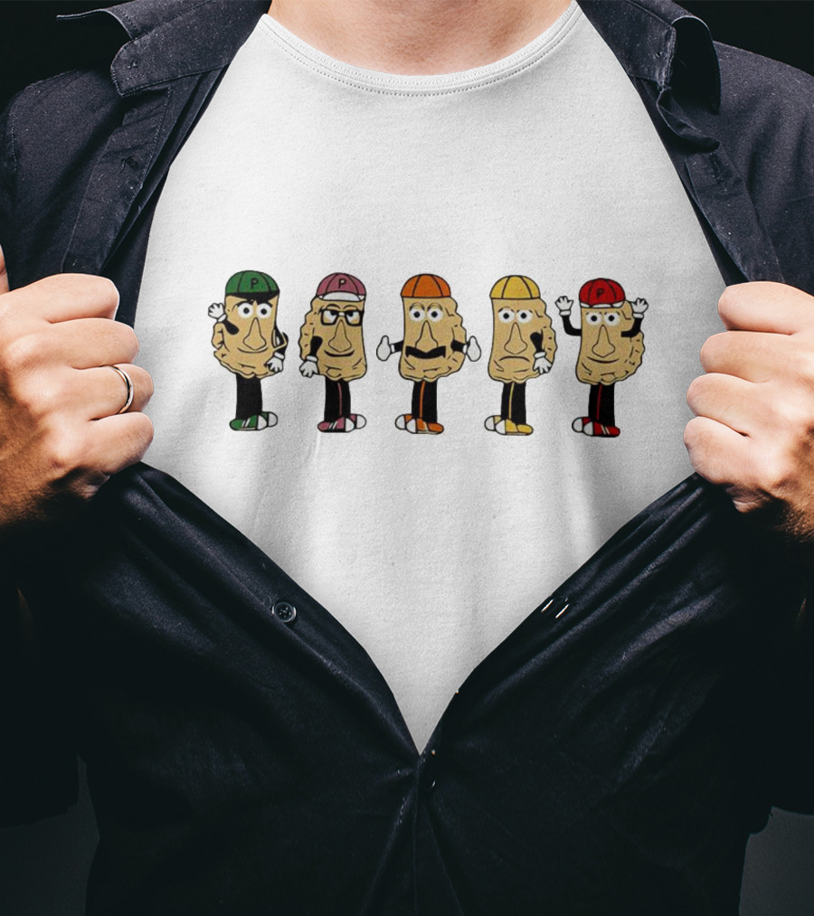 Classic 80s Night Themed Potato Friends Posing T-Shirt