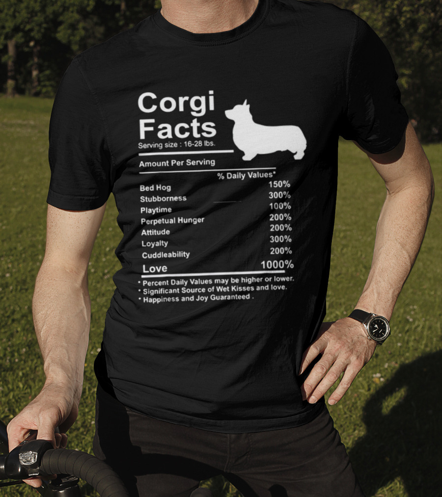 Corgi Facts Love Loyalty Attitude Stubbornness Happiness Guaranteed T-Shirt