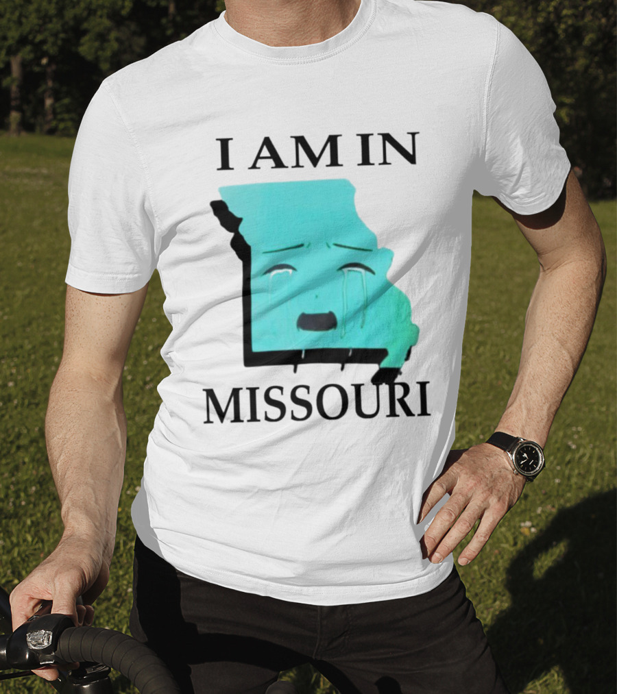 I Am In Missouri Crying Map Face T-Shirt