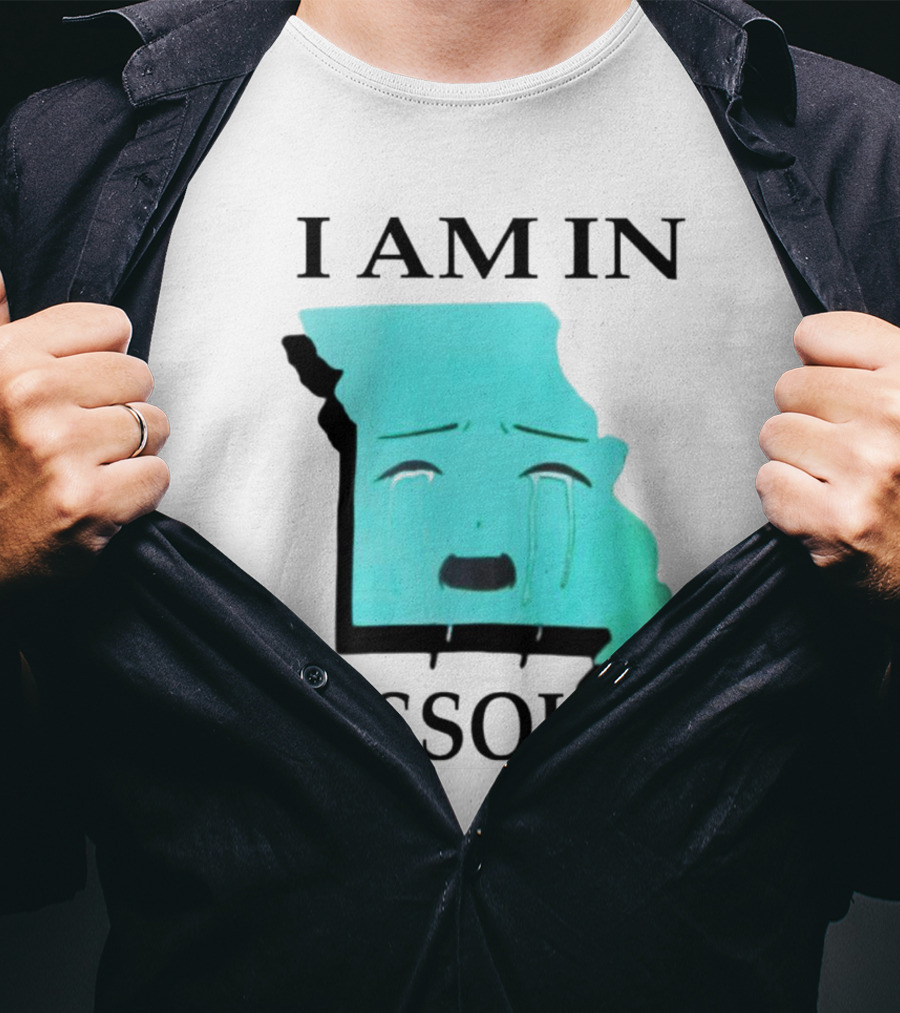 I Am In Missouri Crying Map Face T-Shirt