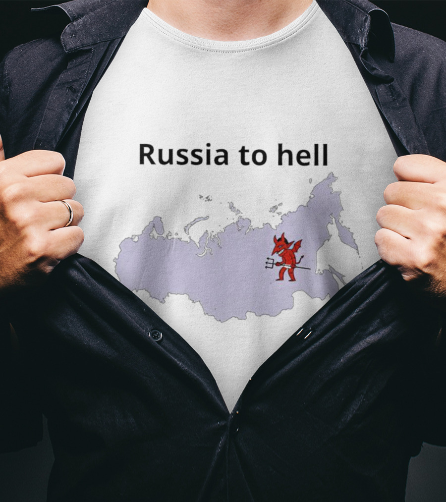 Russia To Hell Devil Map T-Shirt