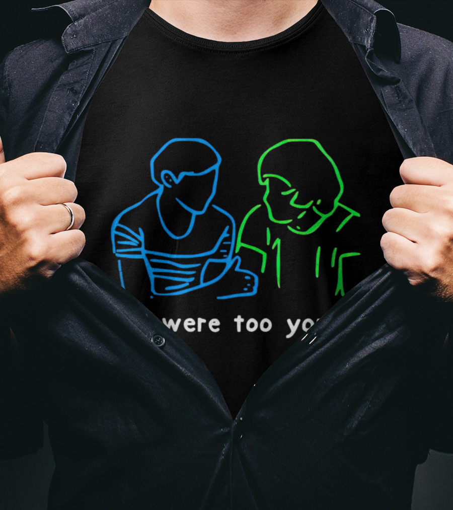 We Were Too Young Neon Outline Two People Conversation T-Shirt